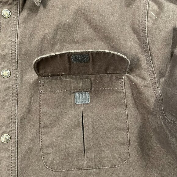 Wolverine Sherpa Lined Cotton Canvas Work Jacket Brown Button Up Size L - Picture 3 of 9
